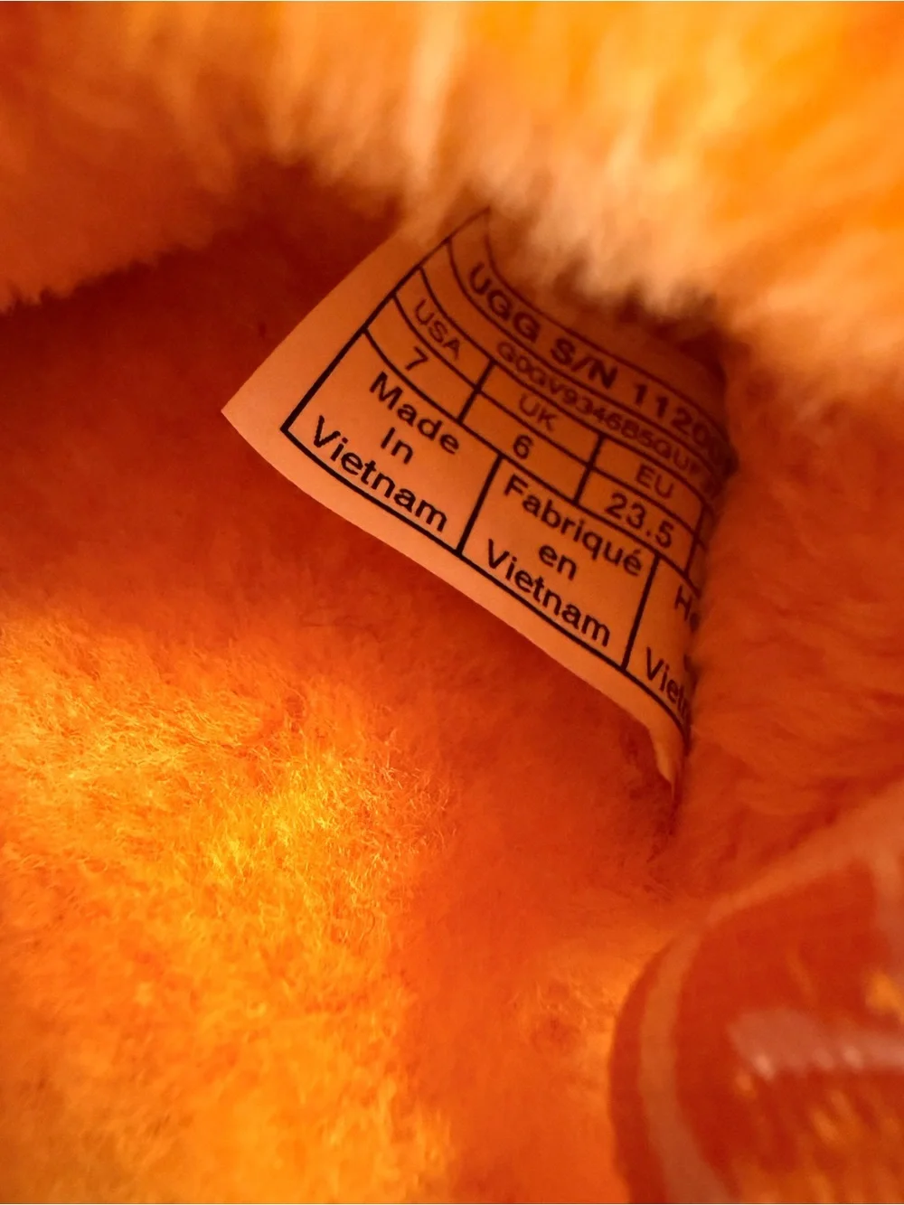 UGG Toddler Plush Orange Fuzz Slippers
